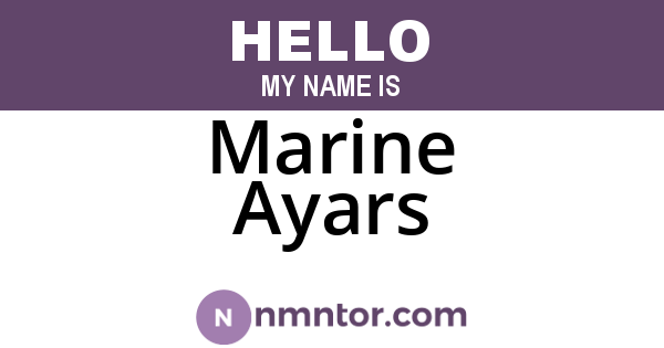 Marine Ayars
