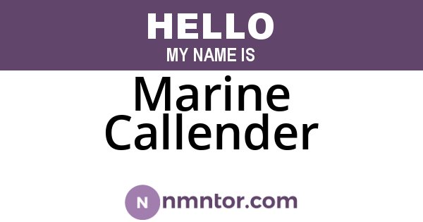 Marine Callender