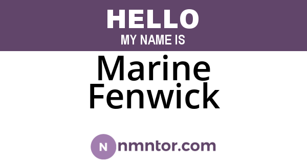 Marine Fenwick