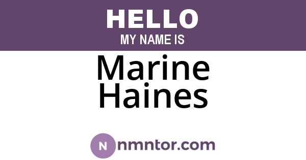 Marine Haines