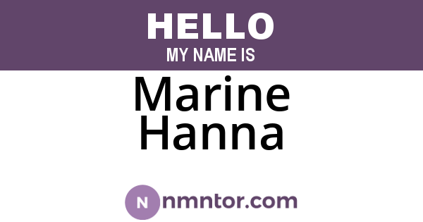 Marine Hanna