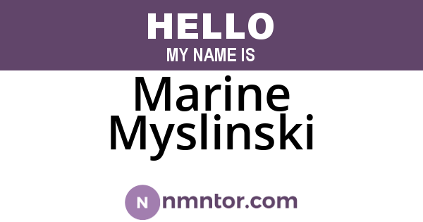 Marine Myslinski
