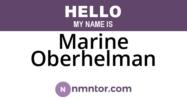 Marine Oberhelman