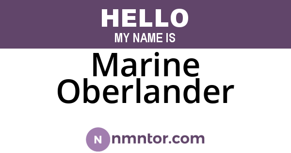 Marine Oberlander