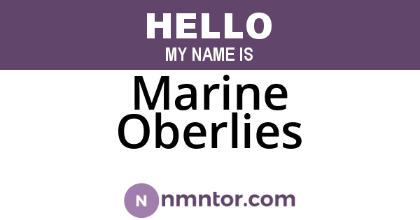 Marine Oberlies