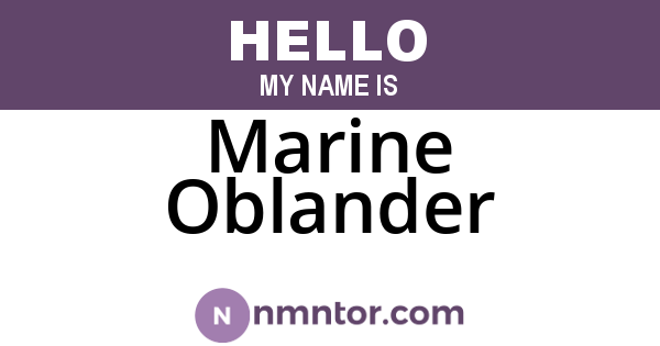 Marine Oblander