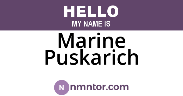 Marine Puskarich