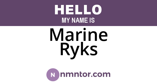 Marine Ryks