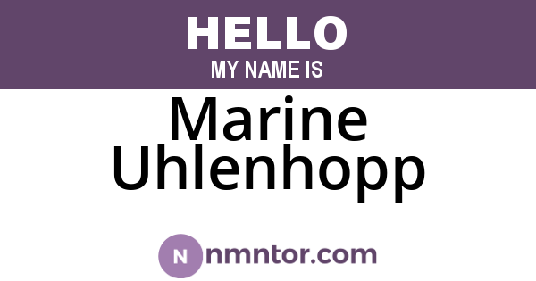 Marine Uhlenhopp