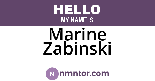 Marine Zabinski