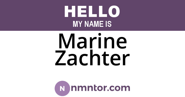 Marine Zachter