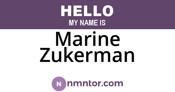 Marine Zukerman