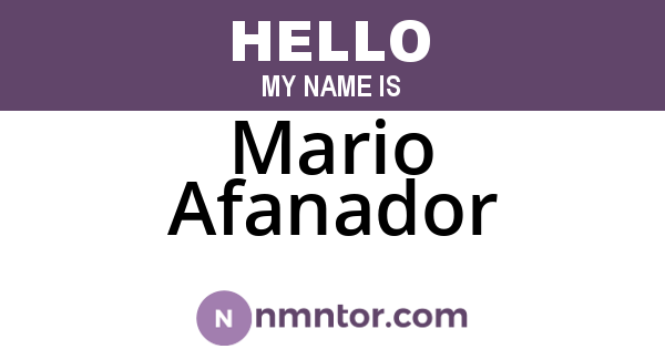 Mario Afanador