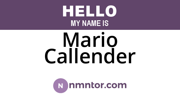 Mario Callender