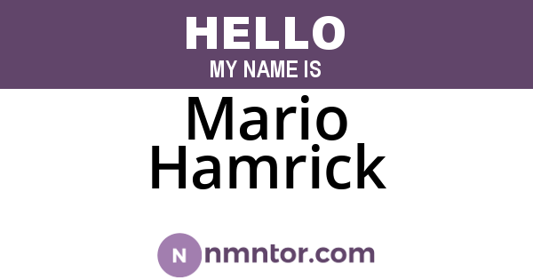 Mario Hamrick