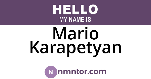Mario Karapetyan