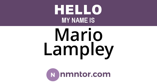 Mario Lampley