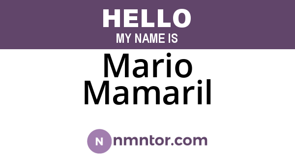 Mario Mamaril