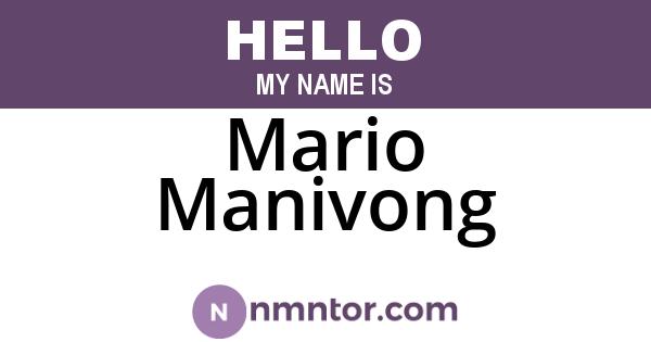 Mario Manivong