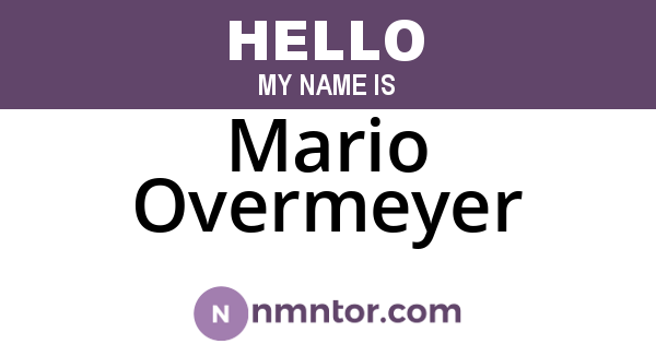 Mario Overmeyer