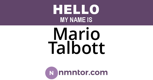 Mario Talbott