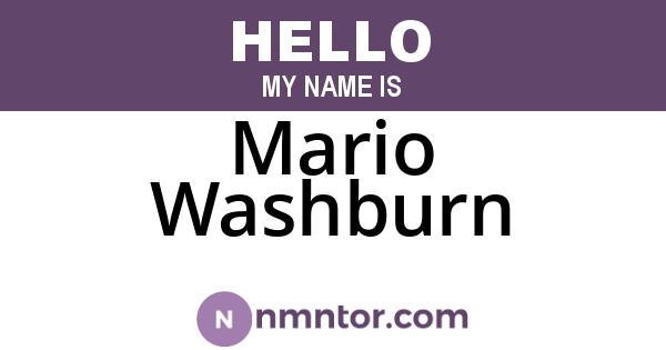 Mario Washburn