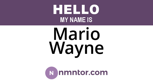 Mario Wayne