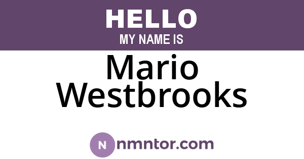 Mario Westbrooks