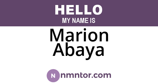 Marion Abaya