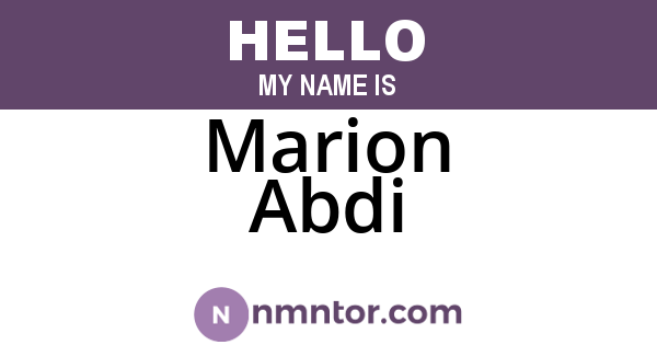 Marion Abdi