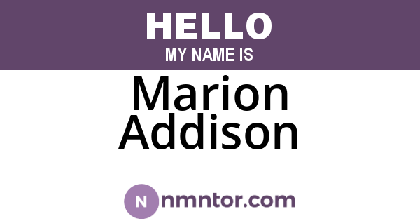 Marion Addison