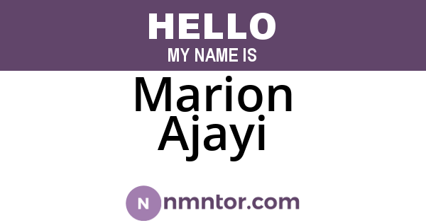 Marion Ajayi