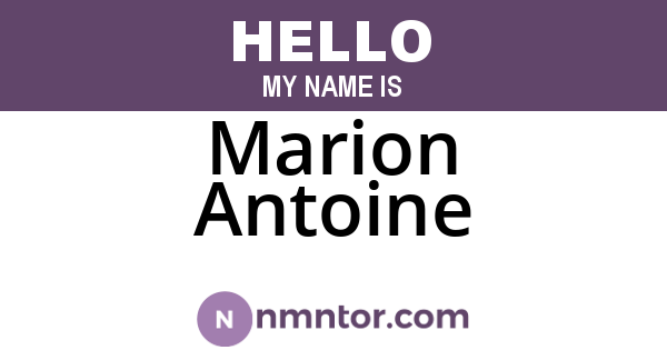 Marion Antoine