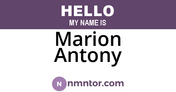 Marion Antony