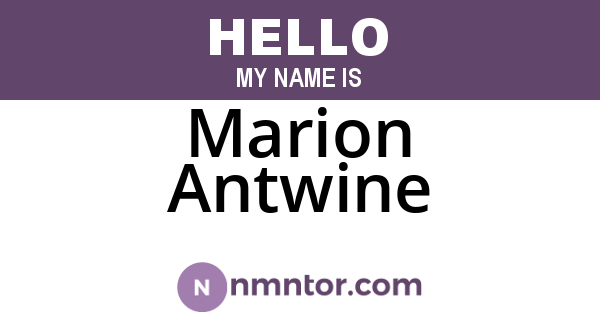 Marion Antwine