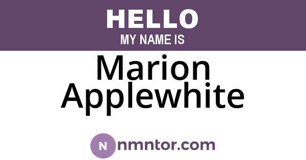 Marion Applewhite