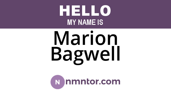 Marion Bagwell