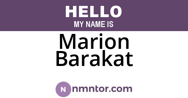 Marion Barakat