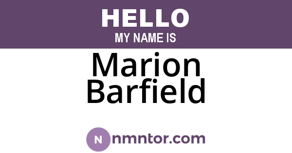 Marion Barfield