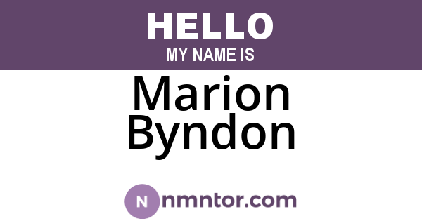Marion Byndon
