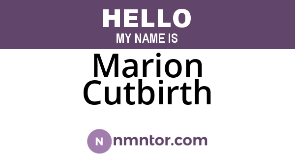 Marion Cutbirth