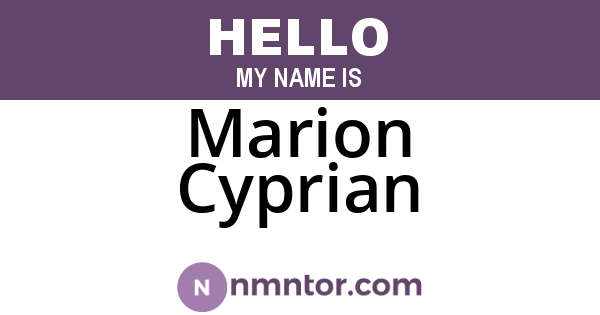 Marion Cyprian