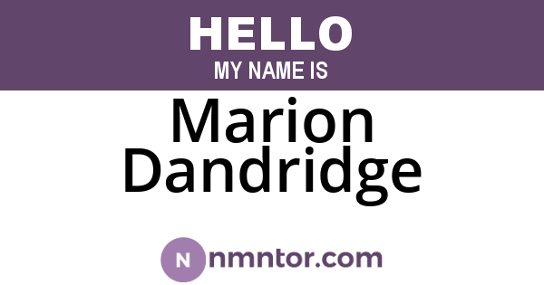 Marion Dandridge