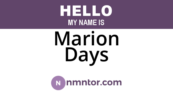Marion Days
