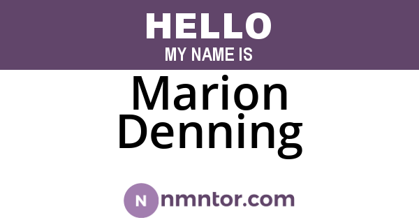 Marion Denning