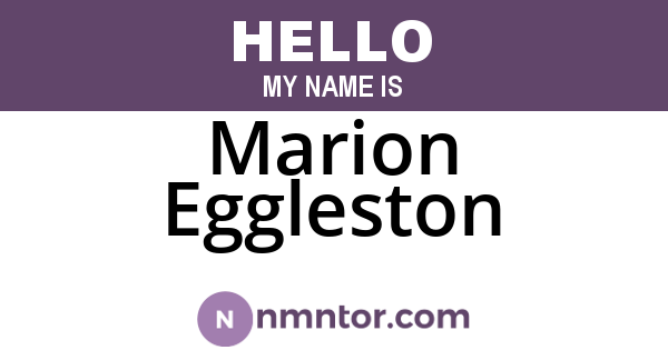 Marion Eggleston