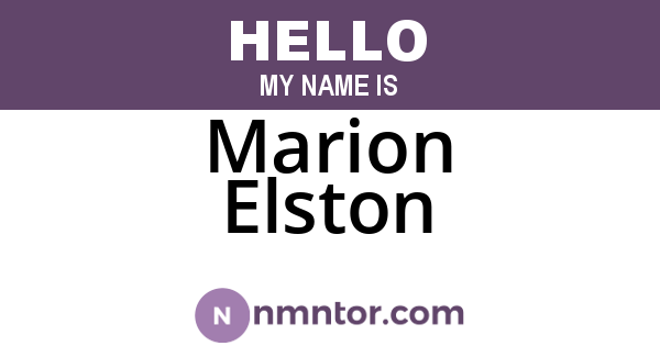 Marion Elston
