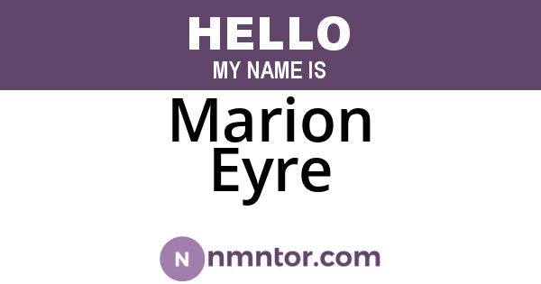 Marion Eyre