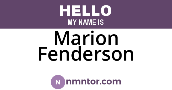 Marion Fenderson