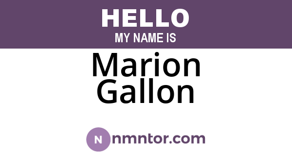 Marion Gallon